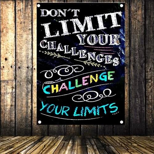 Inspirational Motivational Quote Posters for Classroom or School; Flags & Banners, Wall Hanging, Tapestry Canvas Print Art E5