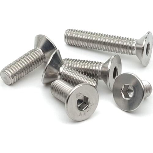 10-50pcs M3x14/16/20/25/30/35mm 304 stainless steel flat head hexagon socket screws in 6 sizes