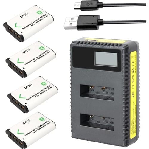 Dual USB charger +4x batterie 1600mAh NP-BX1 NP BX1 NPBX1 Camera Battery pack For Sony RX100 AS15 H400 HX300 HX90 HDR AS10 AS20