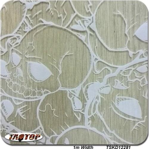 1m 50Sq TSKD12281 Skull Hidrografik Film Hydro Graphic Film Water Transfer Printing Film
