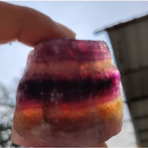 1pcs Natural raw rainbow fluorite rough stone natural quartz crystals mineral energy stone for healing
