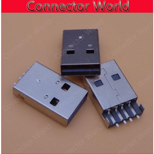 10-1000pcs/lot micro DIY USB 2.0 A Male Connector Plug 4Pin A Type Female Socket black 4 pin charging port for Data Transmission