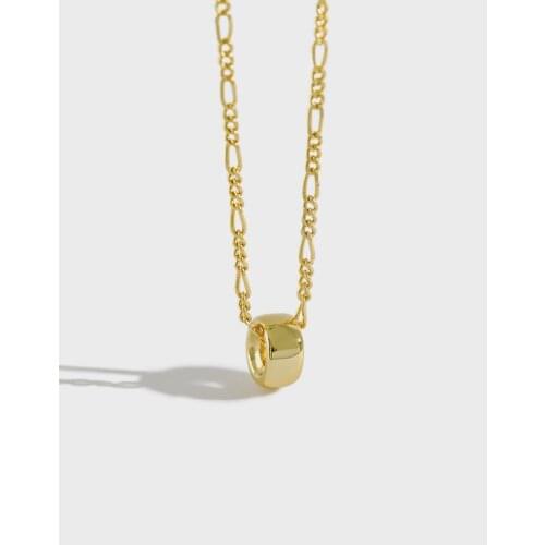 100% 925 sterling silver round bead necklace for women, simple statement necklaces pendants gold color jewelry on the neck