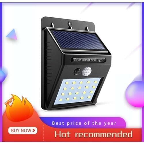 20/30 LED Solar Light Outdoor Solar Lamp Powered Sunlight Waterproof PIR Motion Sensor Street Light for Garden Decoration