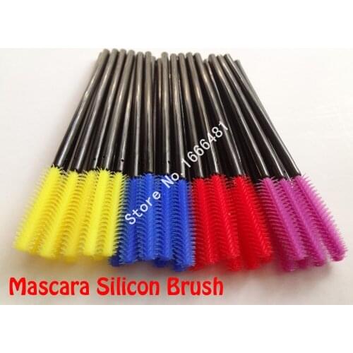 200 pcs/lot Professional Beauty One-Off Disposable Eyelash Brush Mini Silicone Brush Free Shipping