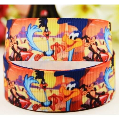 22mm 25mm 38mm 75mm Roadrunner Cartoon printed Grosgrain Ribbon party decoration 10 Yards X-03777