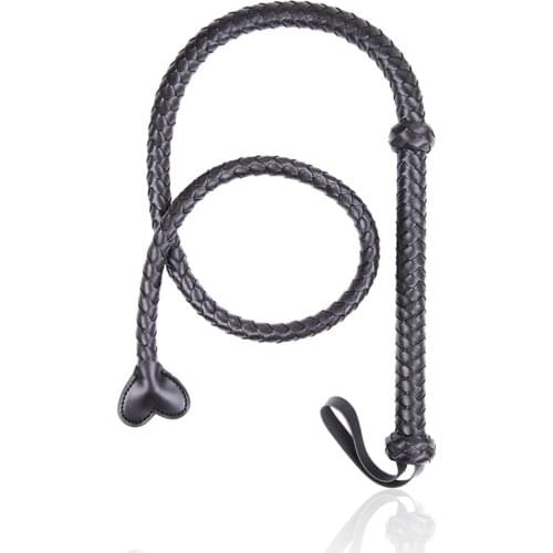 4.2ft Leather Horse Whip Bull Whip Color Choice: black or Red