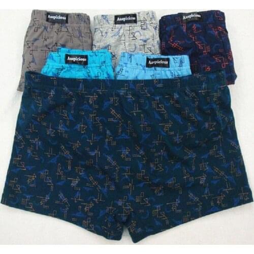 4PCS/Lot 6XL 5XL 4XL Mens Underwear Cotton Boxer Underpants Mid Waist Printed Boys Shorts Young Middleaged Fatty Large Size