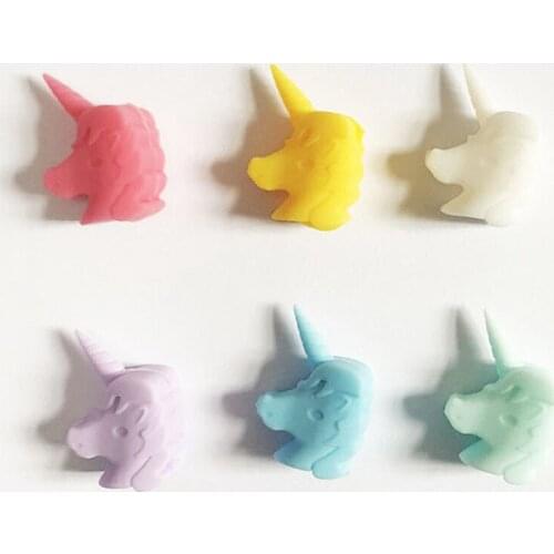 2022 New Design Hot Sale Creative Unicorn Shape Wine Cup Marking Silicone Colorful Glass Marker 4 Pcs Set