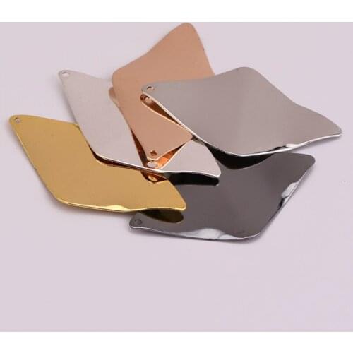 46.8 * 27.4mm Wave Prism Shape Single Hole Copper Pendant DIY Jewelry Accessories Handmade Material