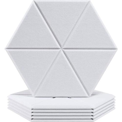 6 Pack Hexagon Acoustic Panels Soundproof Padding High Density Decorative Sound Dampening Panels for Studio,Home&Office