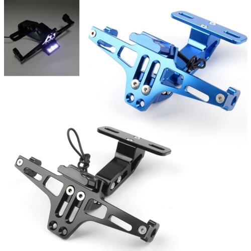 Areyourshop for Yamaha BWS R25 R3 MT03 MSX CNC License Plate Holder Bracket Fender Eliminator with 6 LED Light Motorcycle