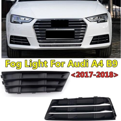 Car-styling Replacement Front Lower Bumper Racing Grills Fog Light Grille For Audi A4 B9 2017 2018 Foglamp Frame OEM 8WD807681B