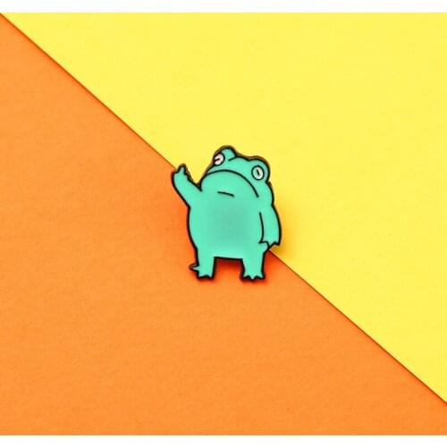 Enamel Pins Cartoon Cute Funny Frog Brooch Collar Pin Broches For WomenS Clothing Metal Badges For Backpack Broches Jewelry