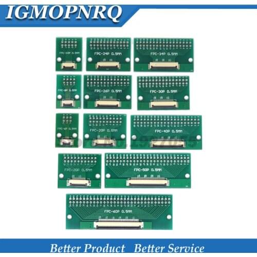 FPC FFC 0.5MM Pitch For cable transfer Conversion board DIY PCB board 6P/8P/10P/20P/30P/40P/60P