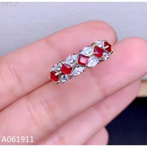 KJJEAXCMY fine jewelry natural Ruby 925 sterling silver new women gemstone ring support test luxury
