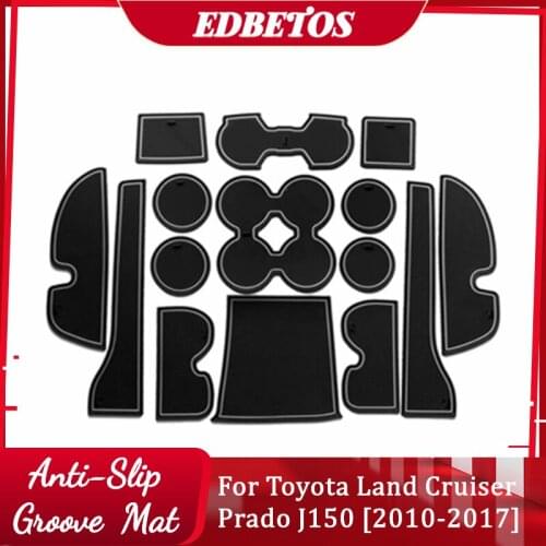 Gate Slot Mats For Toyota Land Cruiser Prado 150 LC150 J150 2010 2011 2012 2013 2014 2015 2016 Interior Door Pad Cup Mats