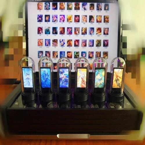 Creative Retro Elekstube IPS NixieTube Digital Clock Electronic Calendar 6 Bit LCD Time Photo Display Retro Desk Decoration Gift