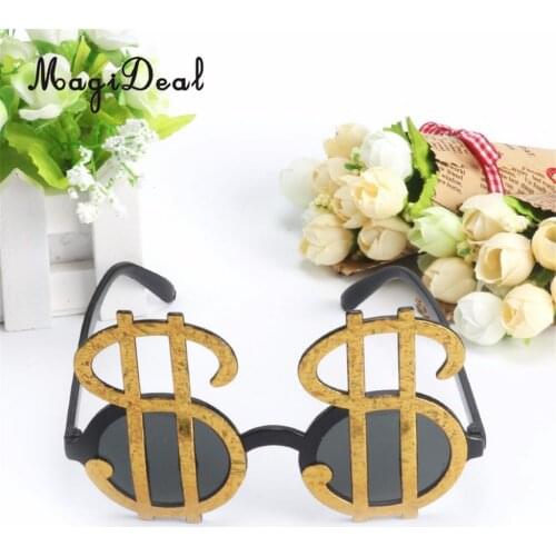 Fashion Golden Shiny Dollar Signs Costume Eye Glasses Money Sunglasses Fancy Dress Party Photobooth Eyewear