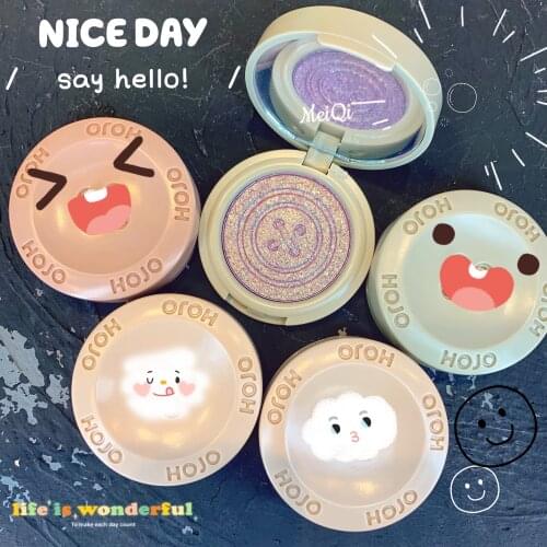 Cartoon Cute Button Eyeshadow Glitter Powder Pigment Metallic Shiny Eye Makeup Waterproof Shimmer Single Eye Shadow Cosmetics