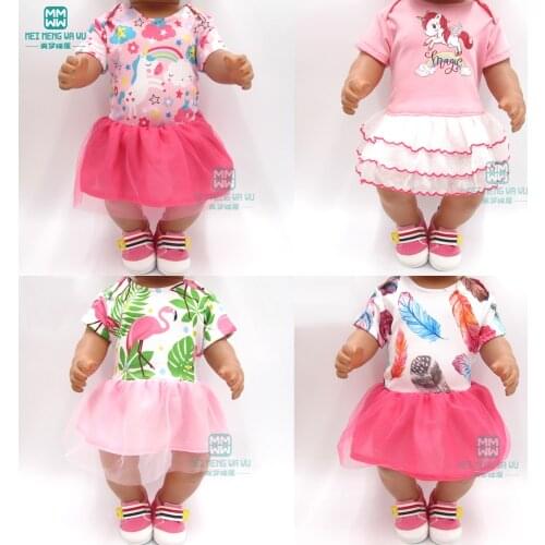Doll clothes for 43 cm baby new born doll Stretch yarn skirts, dresses
