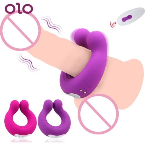 OLO Cock Ring Vibrator 9 Speeds Couple Vibrator Clitoris Stimulator Massager Vibrator Penis Clitoral Stimulation Sex Toys