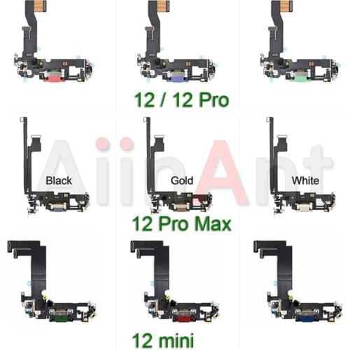 Original Bottom Mic Sub Board USB Charger Port Connector Dock Charging Flex Cable For iPhone 12 Pro 12Pro Max mini Replacement