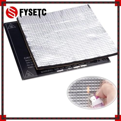 2PCS Foil Self-adhesive Insulation Cotton 200*200*10mm Heat Insulation Cotton 10mm Thickness 3D Printer Heating Bed Sticker