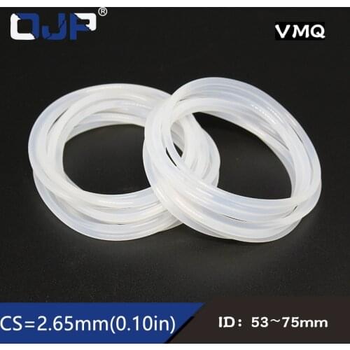 1PC/lot Silicon Ring Silicone O ring 2.65mm Thickness ID53/61.5/67/71/75mm Rubber O-Ring Seal Gasket Waterproof Rings Washer
