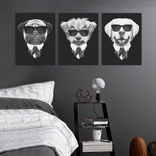 Modern Black Mafia Fashion Animal Deer Fox Poster Print Hippie Wall Art Picture Nordic Vintage Home Decor Painting No Frame Gift