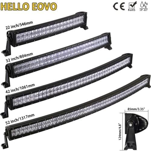 HELLO EOVO 22 32 42 52 inch Curved LED Light Bar LED Bar Work Light for Driving Offroad Car Tractor Truck 4x4 SUV ATV 12V 24V