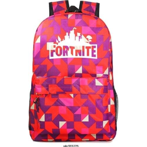 Fortnite Luminous Backpack Cartoon Schoolbag Student Bags Backpack Children Toys Gift Simple Solid Color Series Color Optional