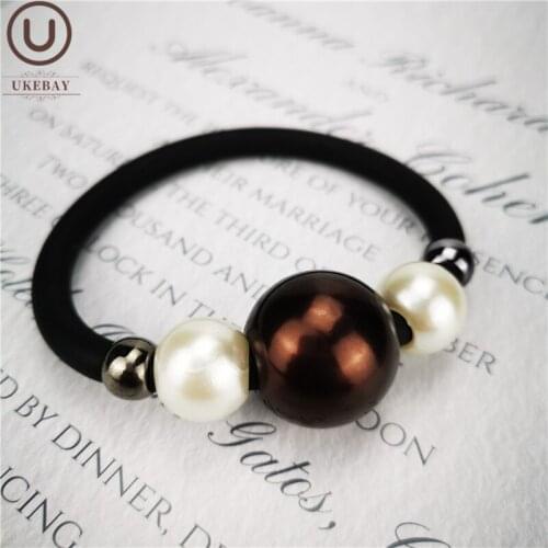 UKEBAY New Bead Bangles For Women Pearl Jewelry Handmade Luxury Bracelets Charms Bangle DIY Jewelry Gift Wife Elasticity Chains