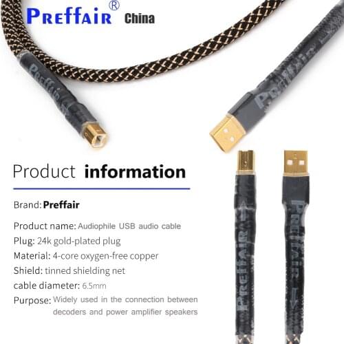 Preffiar x1 Hifi USB Cable High Quality Type A to Type B Hifi Data Cable For DAC