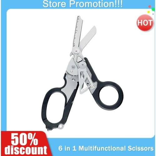 In Stock Multifunctional Scissors Outdoor Tools Raptor Emergency Response Shears With Strap Cutter Glass Breaker Safety Hammer