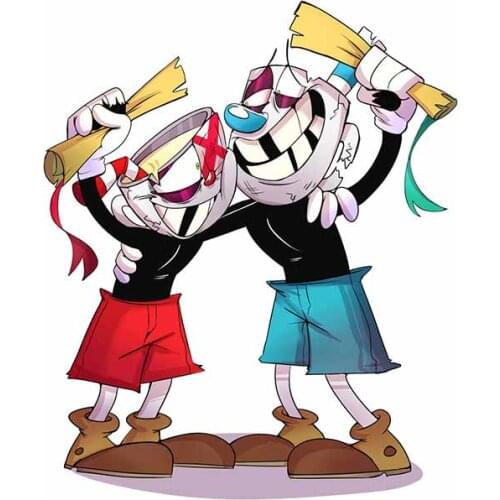 EARLFAMILY 13cm x 10.8cm for Zombie Cuphead Vinyl Car Stickers Waterproof Scratch-proof Decoration Surfboard Motorcycle Decal