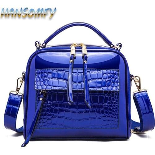 Sequin Women Bag Patent Leather Handbag Shoulder Messenger Bags for Women 2018 Brand Designer Freya Safi Sac a Main YA-03