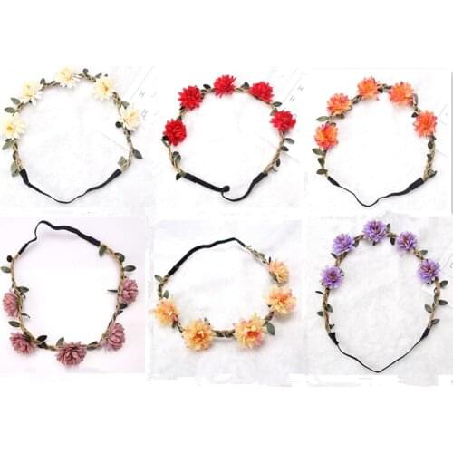 Women Wedding Flower Headband Girls Boho Flowers Headwear Children Headbands Hair Accessories Bride Wreath Beach Garland