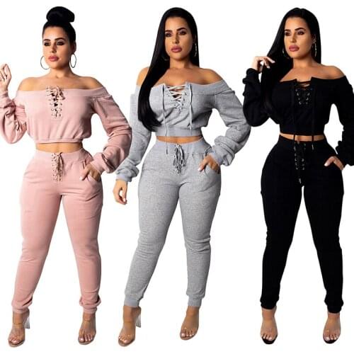 Women Suit Outfit 2 Two Piece Set Crop Top Legging Sweatpants Set Casual Crop Hoodie Set Female Sweatshirt Pants Tracksuit