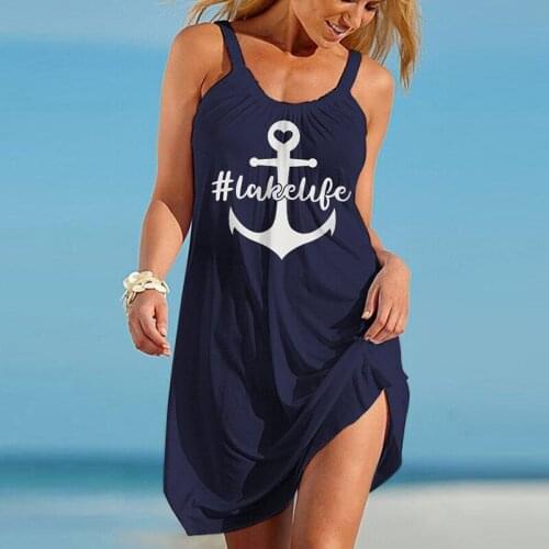 Summer Women Fashion Retro Printed Loose Party Dress Casual Straps Beach Dress 2021 Elegant O-Neck Sleeveless Dresses Vestidos