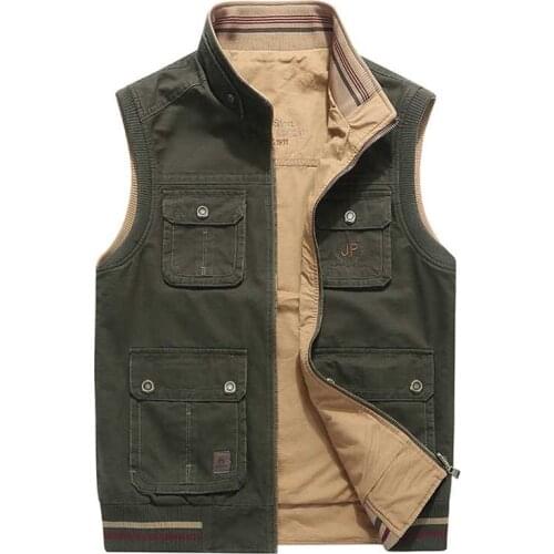Plus Size 8XL Autumn Winter Double Side Wear Vest Sleeveless Coat Jacket Men Casual Waistcoat Fashion Vest Top Male Chothing
