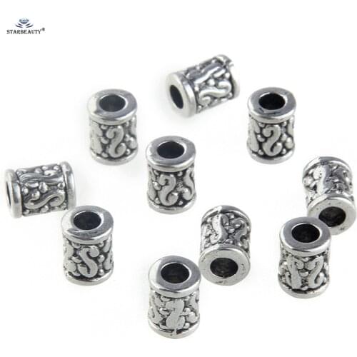 10 pcs/lot Mini Barrel Bead Connector Component Necklace Jewelry Findings Bracelet Parts Alloy Charm Ornament Jewelry Accessory