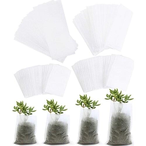 100PCS Biodegradable Non-woven Nursery Bags Plant Grow Bags Fabric Seedling Pots Plants Pouch Home Garden Supply 5 Size