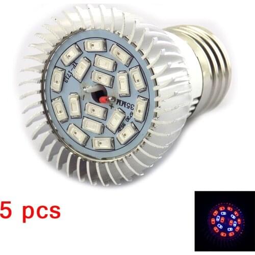 5pcs 18 leds plant grow lights Growing light bulbs Hydroponics System Full spectrum for Garden Flower vegetable green house