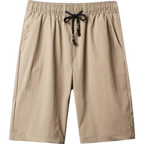 5XL plus size men shorts summer men drawstring straight knee length pants fashion solid color men board shorts men casual shorts