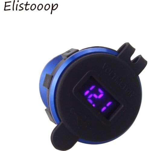 Auto Motorcycle Cigarette Lighter Dual USB Ports Car Charger Socket QC3.0 charger LED Digital Voltmeter Meter Display Monitor