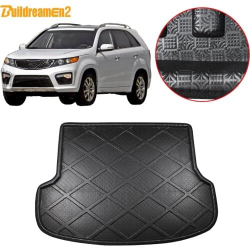Buildreamen2 For Kia Sorento 5 Seat Car Trunk Mat Tray Boot Liner Floor Cargo Carpet Mud Protection Pad Accessories 2013 2014