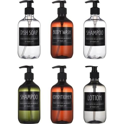 Bathroom Household Lotion Dispensing Empty Bottle Shampoo Shower Gel 500ml Large Capacity Plastic Bottle Household Storage Bottl