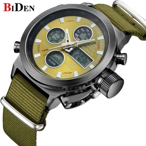 BIDEN Sport Casual Watches Men Luminous Waterproof Men Top Brand Luxury Date LED Analog Quartz Watch Clock Relogio Masculino