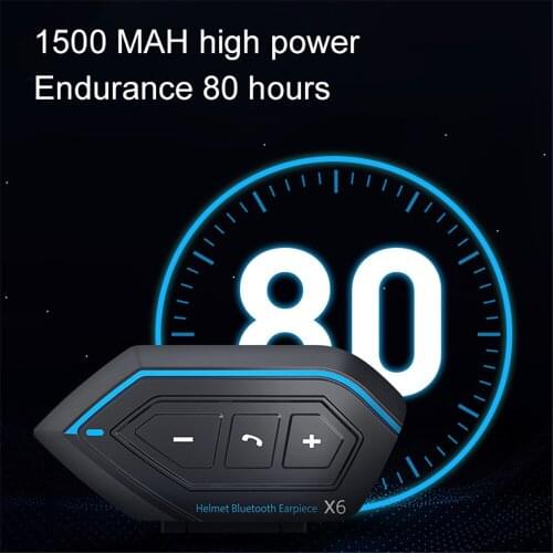 Voice Assistant Helmet Headset 1500mah Watorproof Bluetooth 5.0 Handsfree Motorcycle Helmet Headset Velcro Clip 2 Install Way